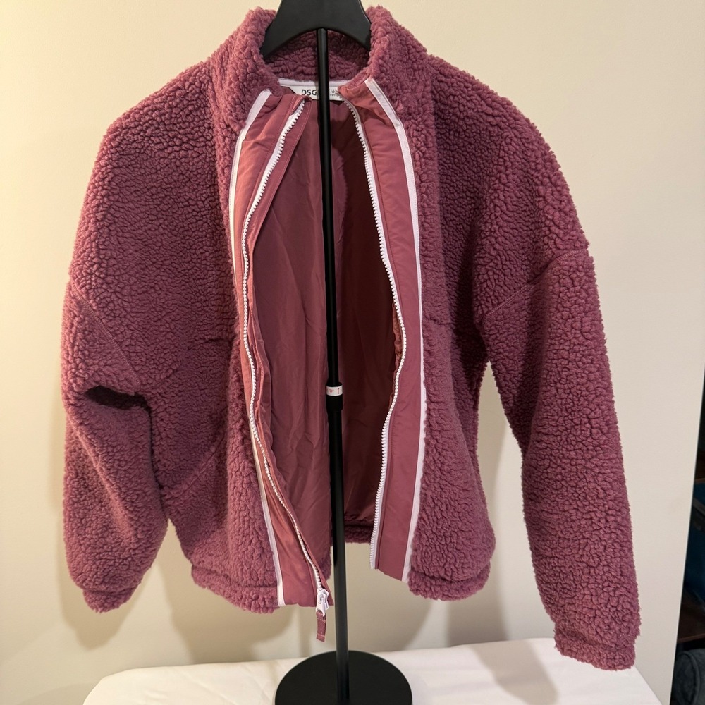 DSG Women Plum Purple Sherpa Fleece Full Zip Jacket XL 16 Recycled Polyester - Picture 3 of 13